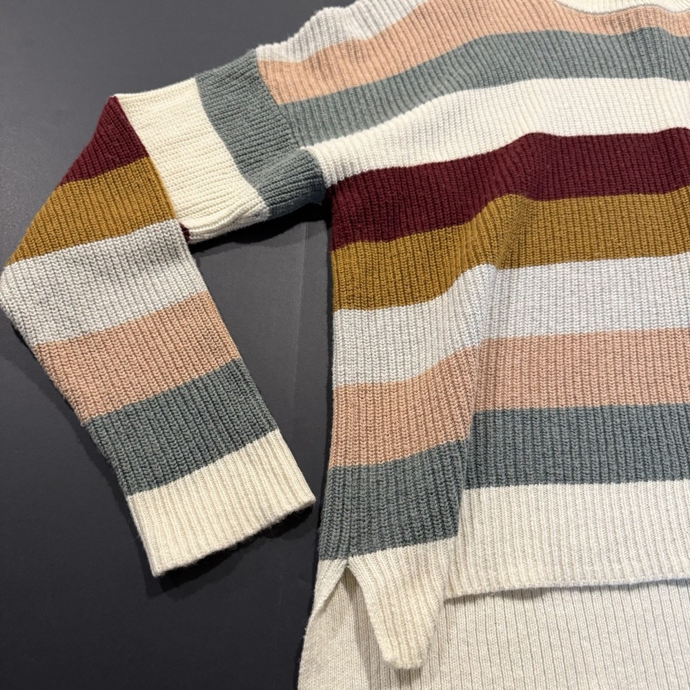 Madewell Women's Pullover Long Sleeve Knit Sweater Size XL Walton Stripe Pocket - Picture 3 of 9